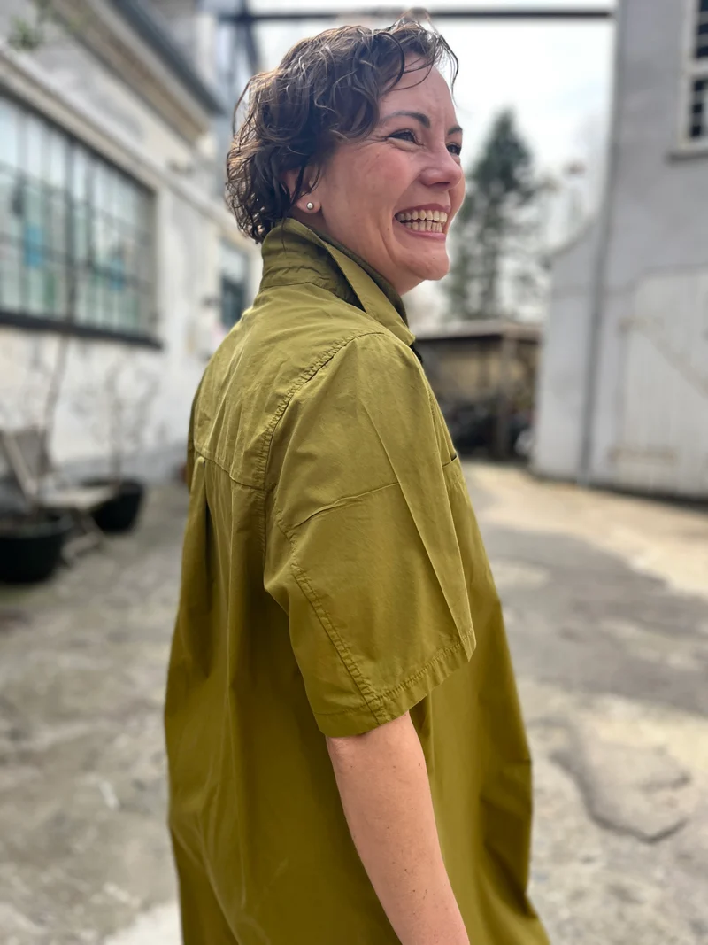 Danefolk Smooth Poplin SS Dress Olive