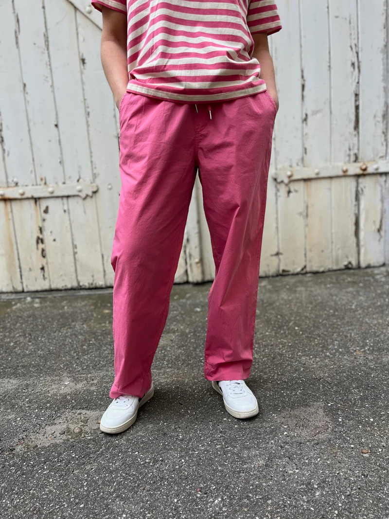 Danefunt Smooth Poplin Pants Soft Cherry