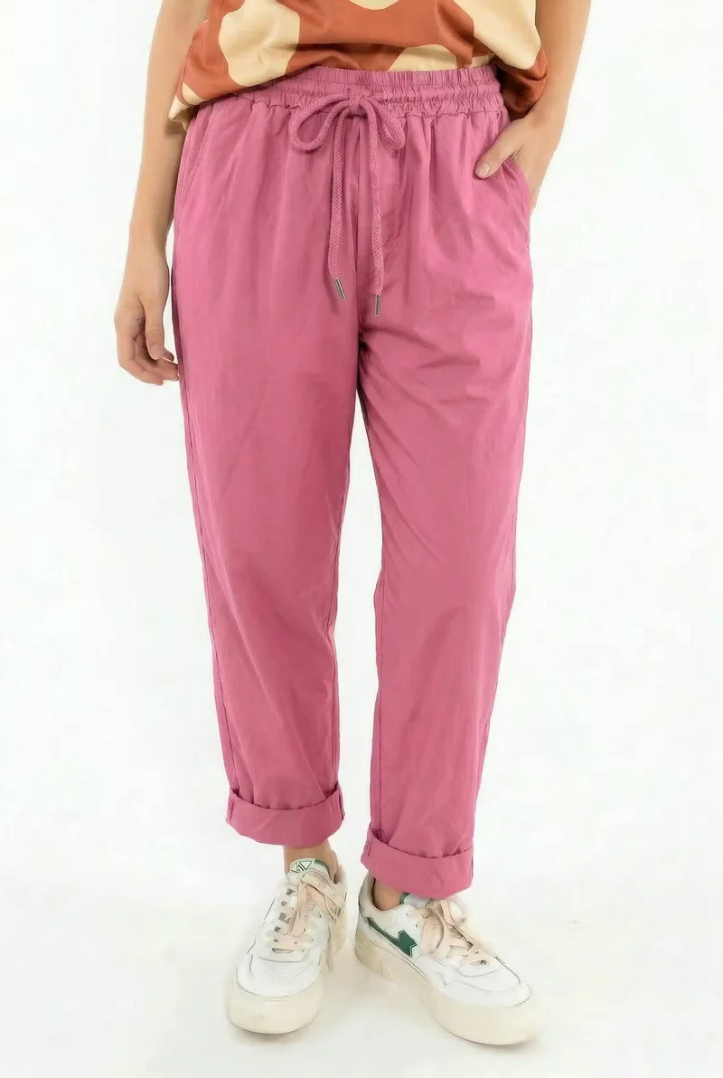Danefunt Smooth Poplin Pants Soft Cherry