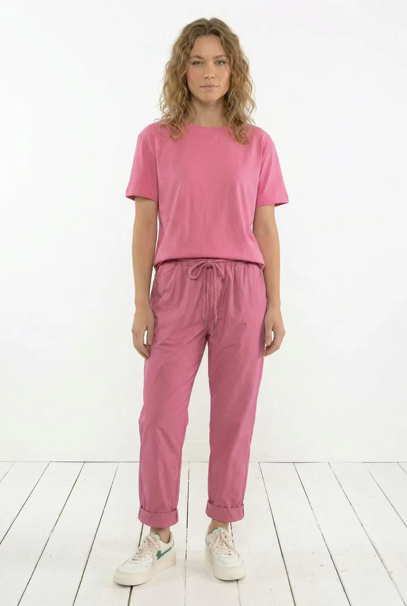 Danefunt Smooth Poplin Pants Soft Cherry