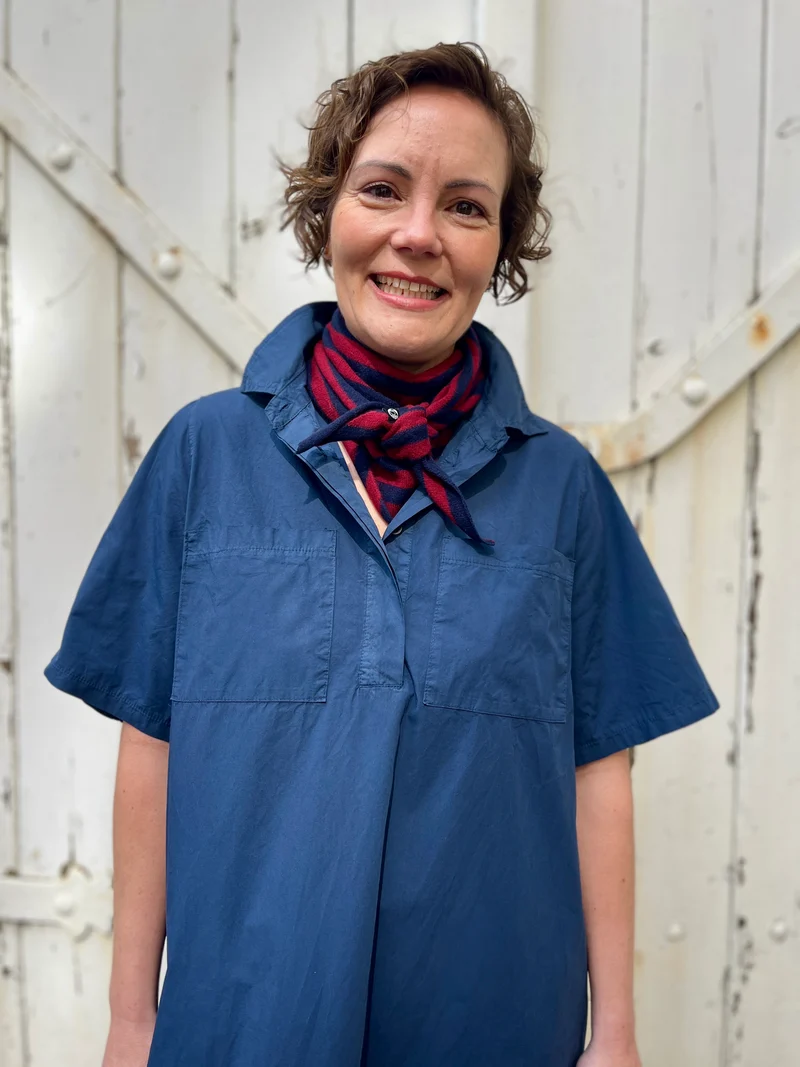 Danefolk Smooth Poplin SS Dress Dark Navy Blue