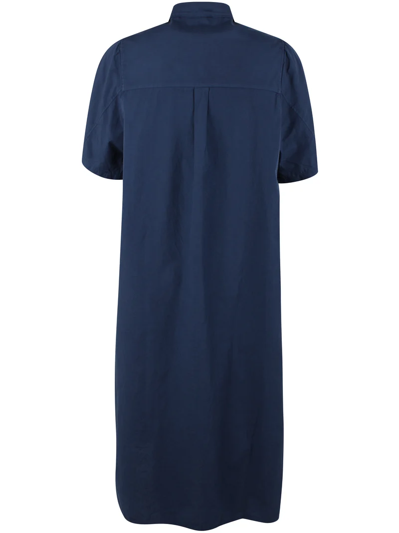 Danefolk Smooth Poplin SS Dress Dark Navy Blue