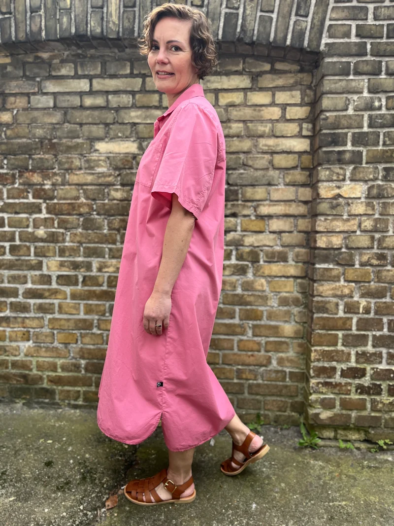 Danefolk Smooth Poplin SS Dress Soft Cherry