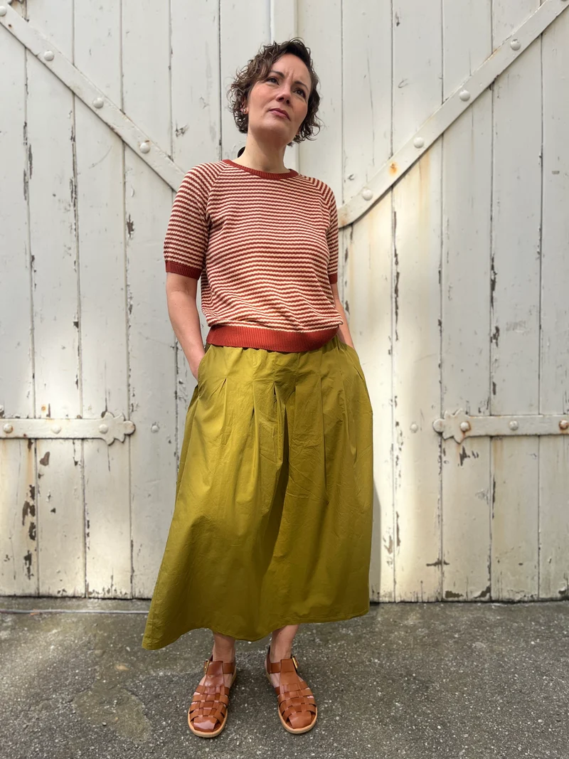 Daneminna Smooth Poplin Skirt Olive