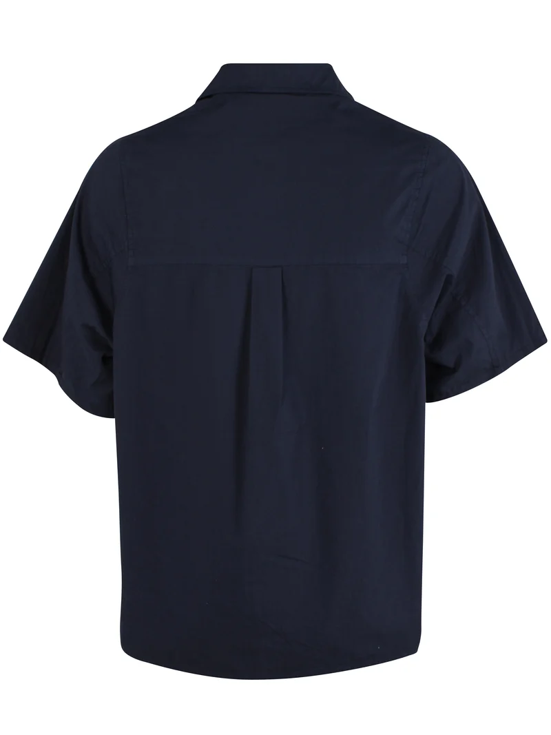 Danepeople Smooth Poplin SS Shirt Dark Navy