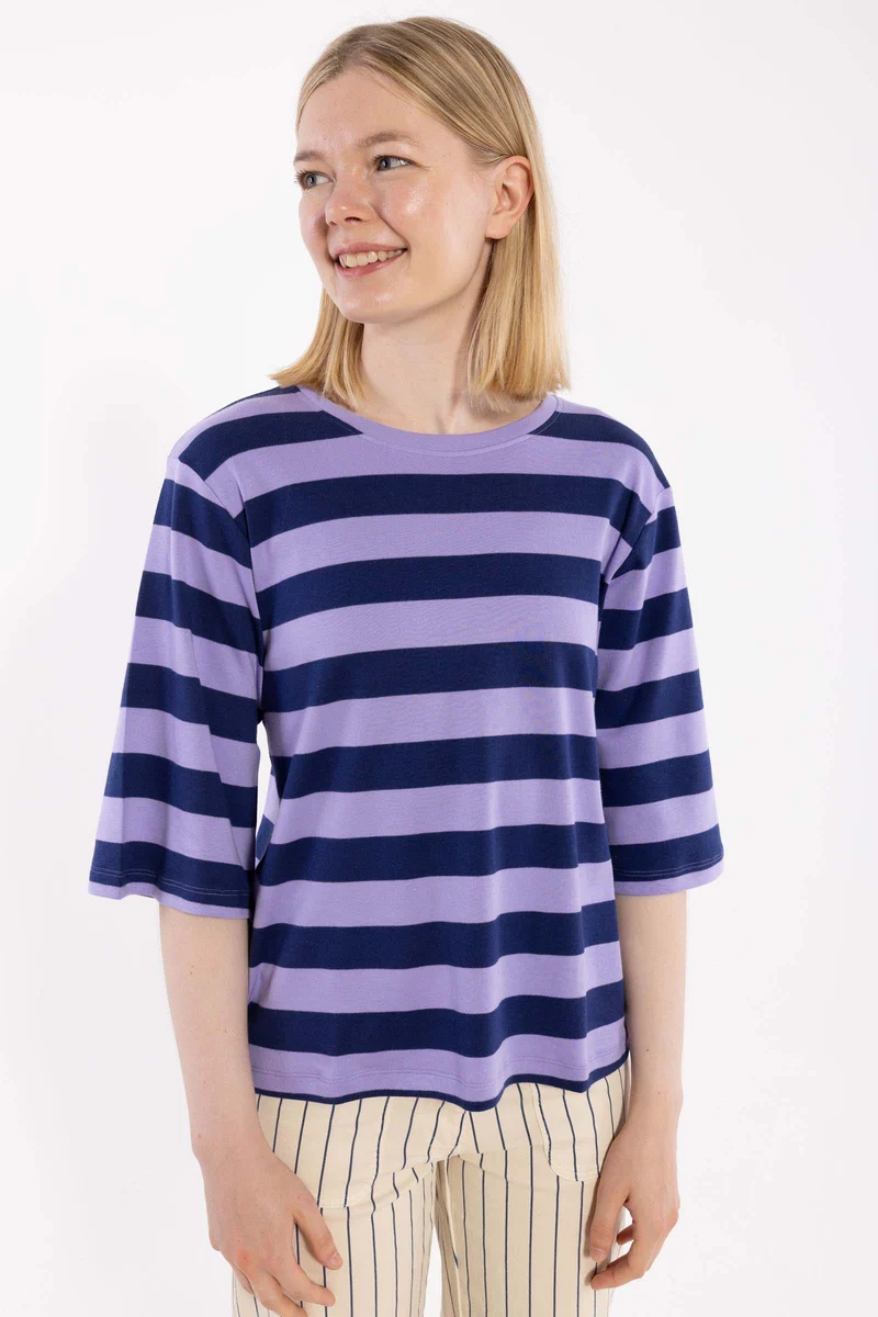 Daneglad Interlock Tee Dark Blue/Light Lilac