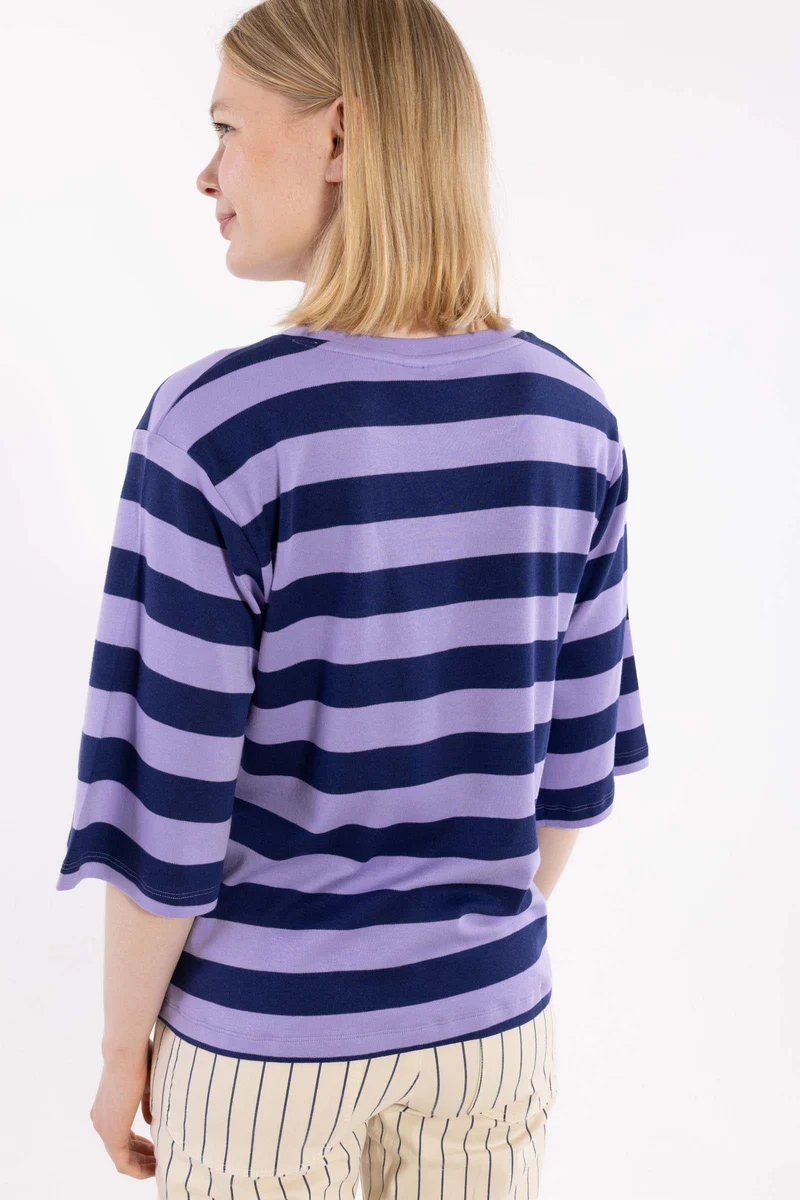Daneglad Interlock Tee Dark Blue/Light Lilac