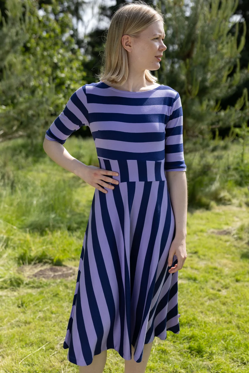 Danecharlotte Interlock Dress Dark Blue/Light Lilac