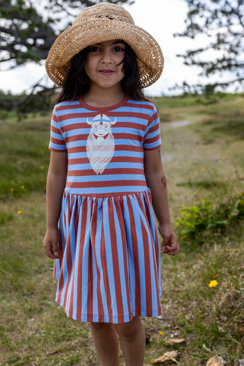 Danebasic Merete SS Dress Cold Sky/Aragon FREJA