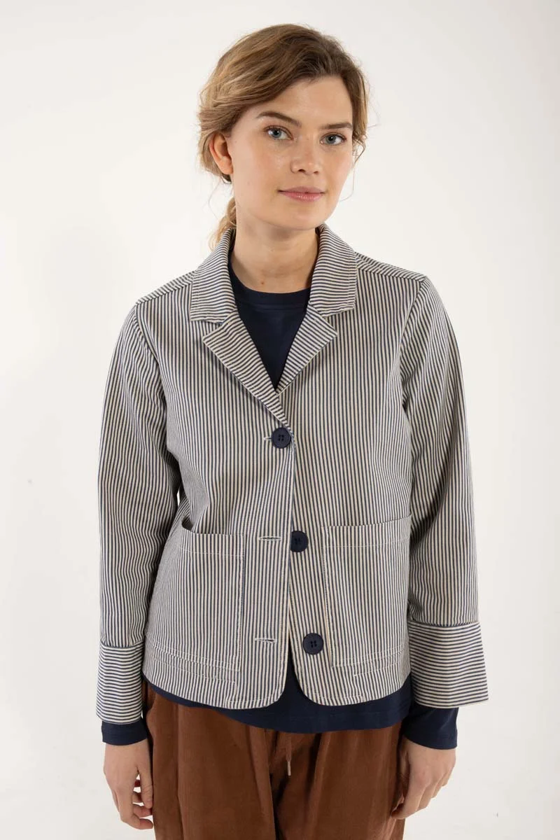Danekind Stretch Canvas Blazer Dk Navy/Chalk