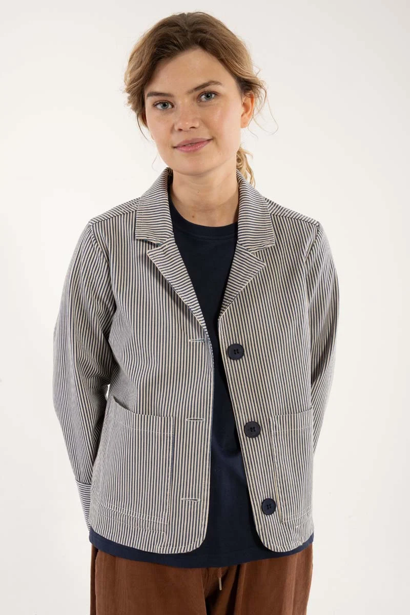 Danekind Stretch Canvas Blazer Dk Navy/Chalk