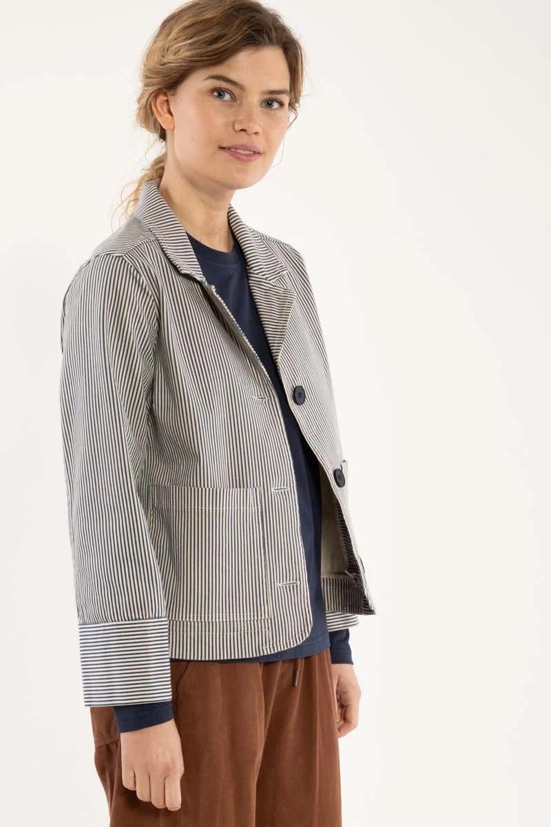 Danekind Stretch Canvas Blazer Dk Navy/Chalk