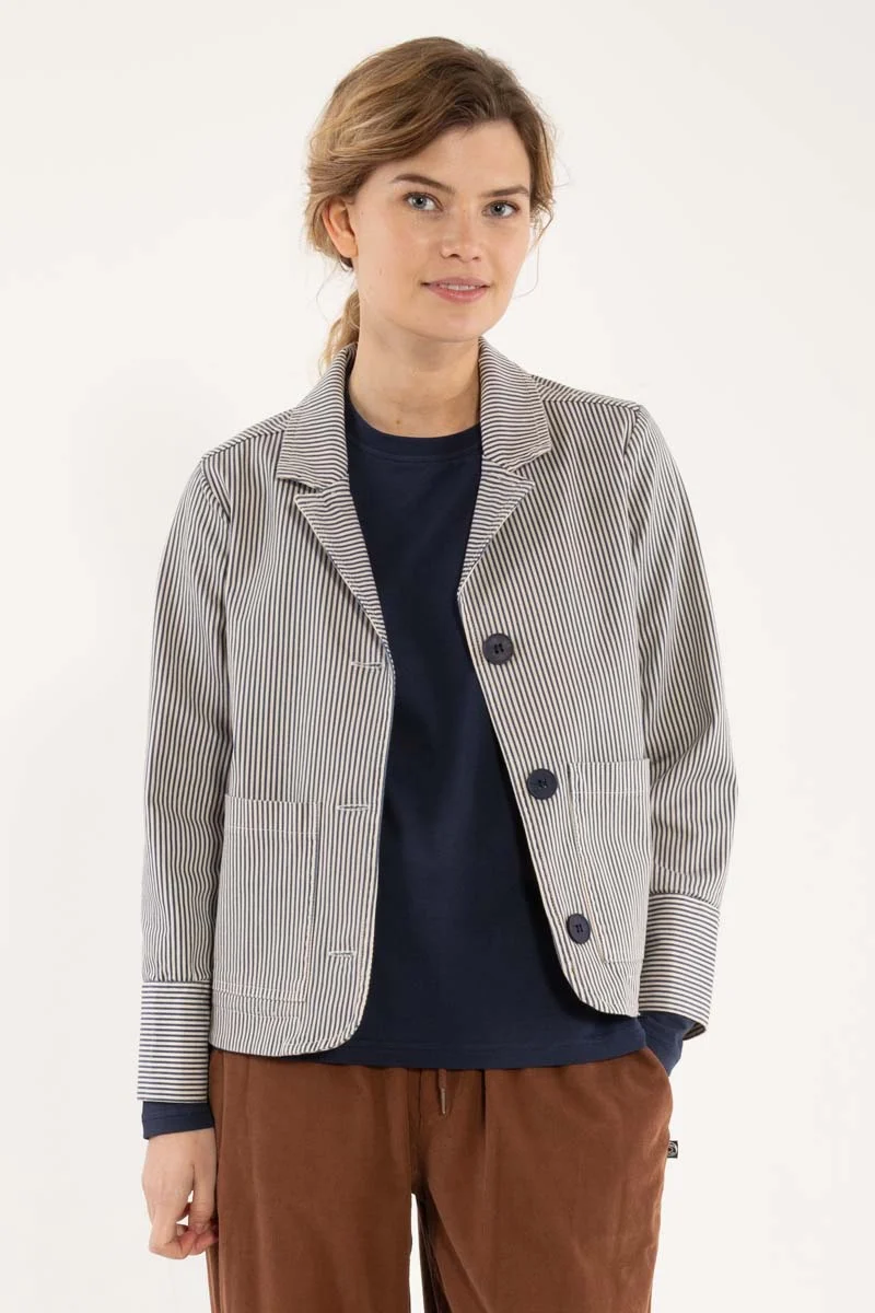 Danekind Stretch Canvas Blazer Dk Navy/Chalk