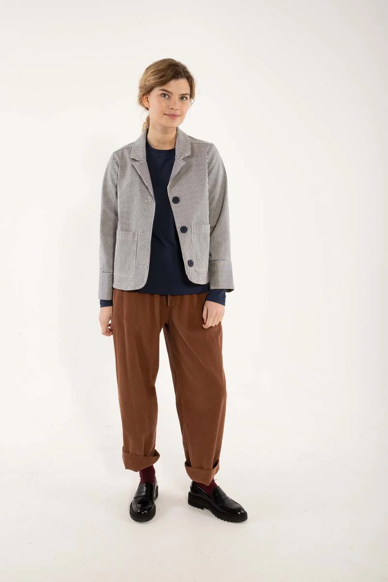 Danekind Stretch Canvas Blazer Dk Navy/Chalk