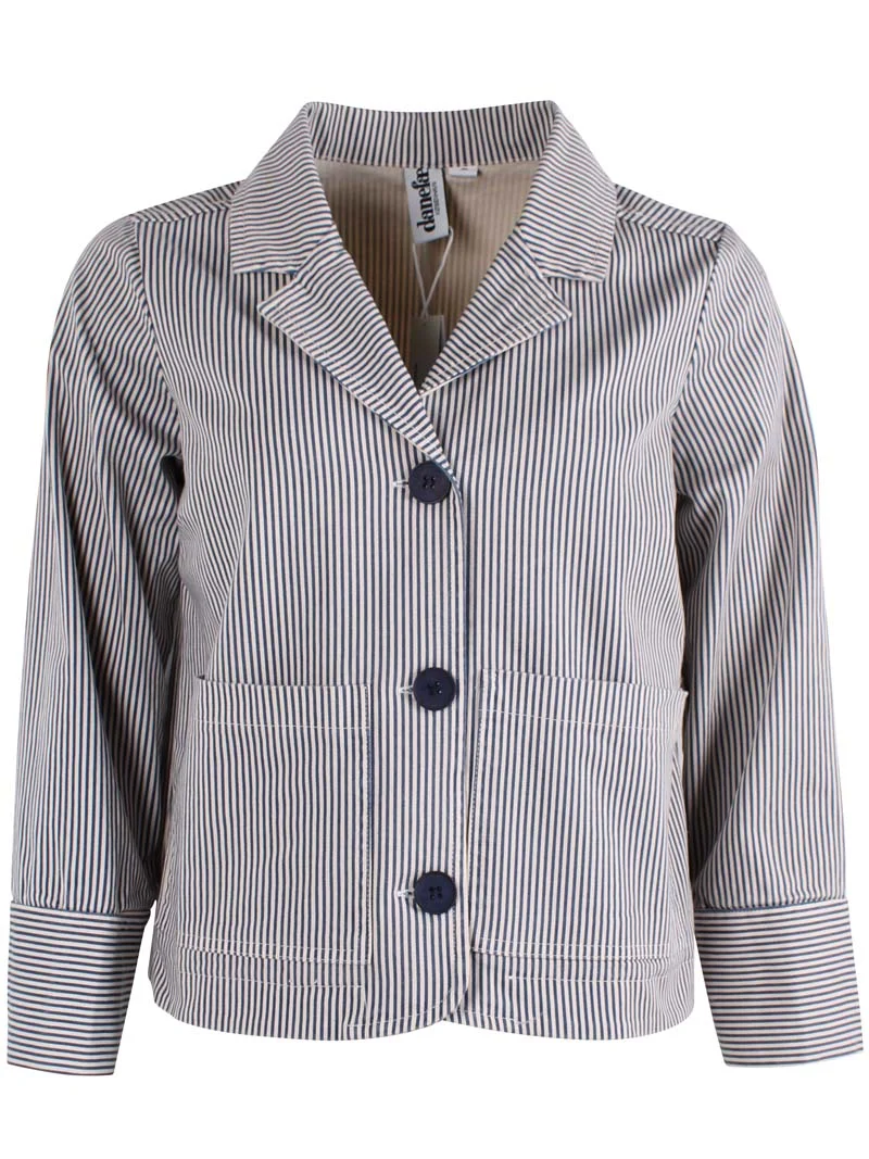 Danekind Stretch Canvas Blazer Dk Navy/Chalk