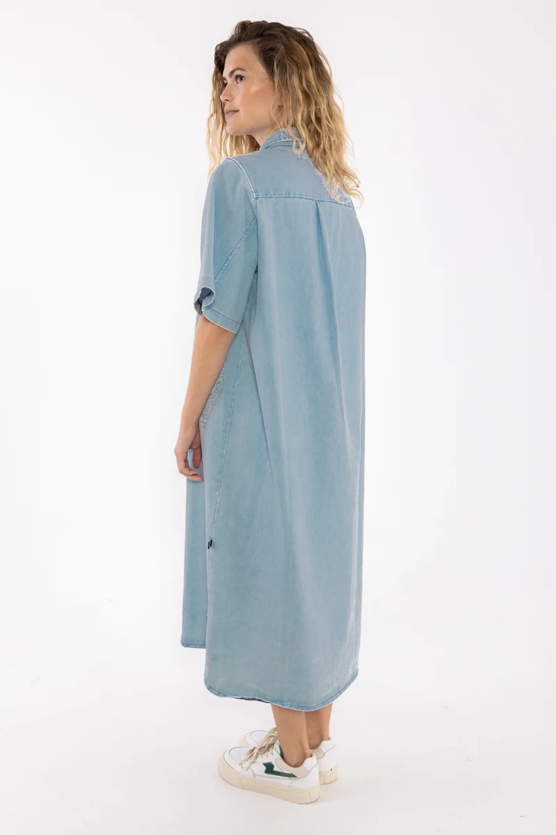 Danefolk Denim SS Dress Light Blue