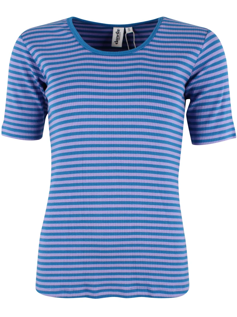 Danerolemodel Ribbing Tee Light Lilac/Warm Blue