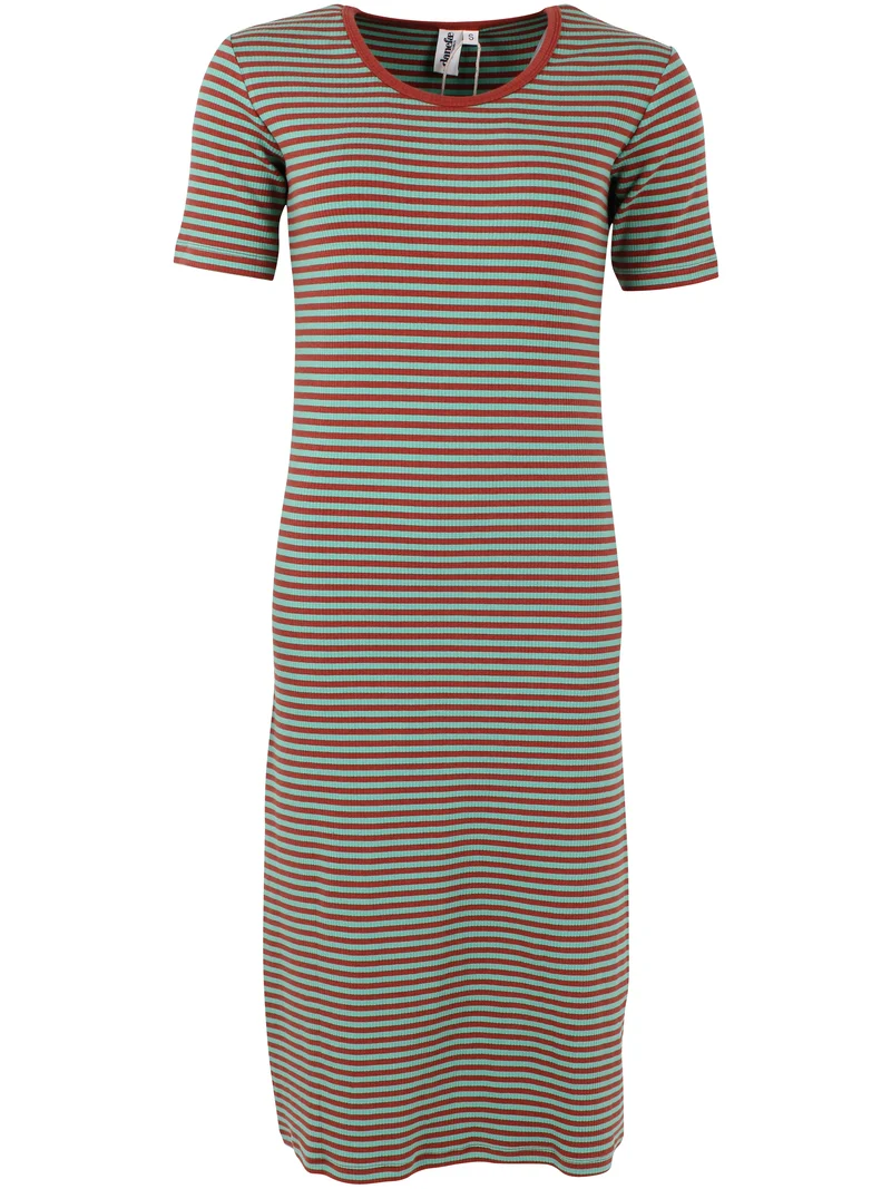 Danicon Ribbing Dress Faded Mint/Chili