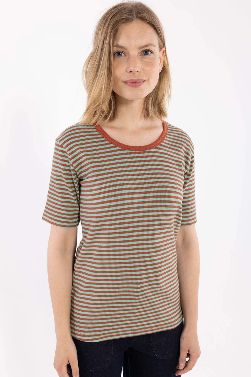 Danerolemodel Ribbing Tee Faded Mint/Chili