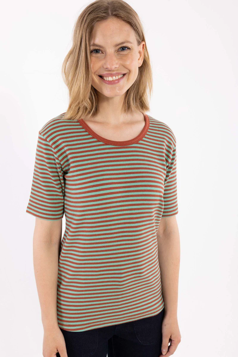 Danerolemodel Ribbing Tee Faded Mint/Chili