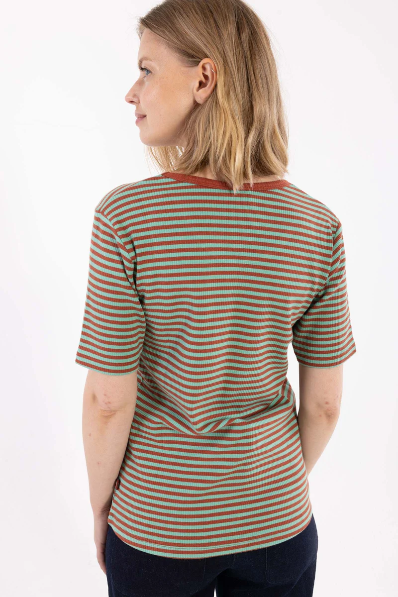 Danerolemodel Ribbing Tee Faded Mint/Chili