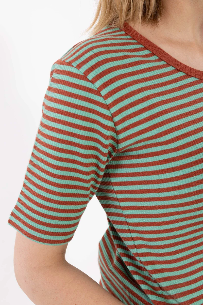 Danerolemodel Ribbing Tee Faded Mint/Chili
