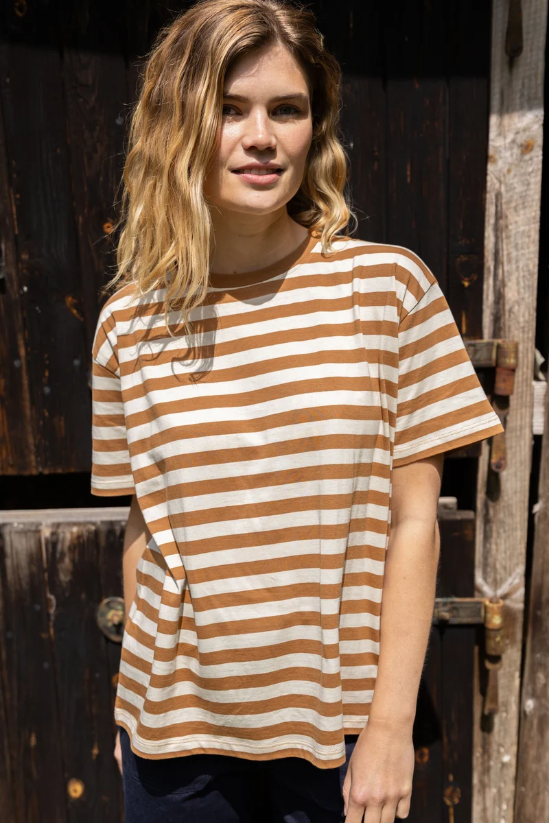 Danebasic Boxy Tee Light Beige/Mokka