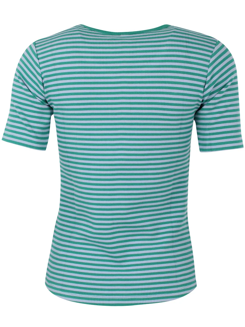 Danerolemodel Ribbing Tee Cold Sky/Teal Lake