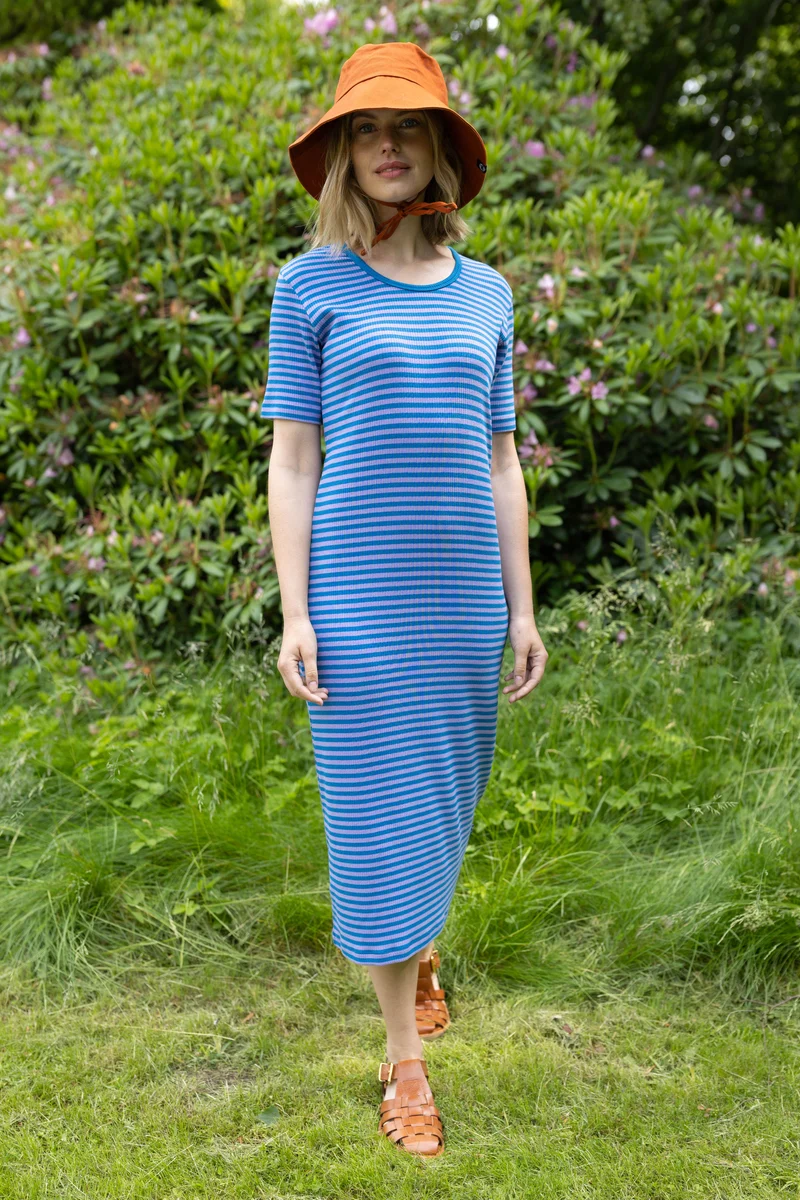 Danicon Ribbing Dress Light Lilac/Warm Blue