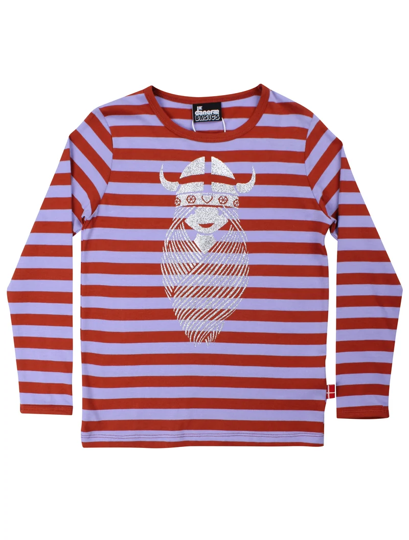 Danebasic Longsleeve Light Lilac/Chili FREJA (Glitter)