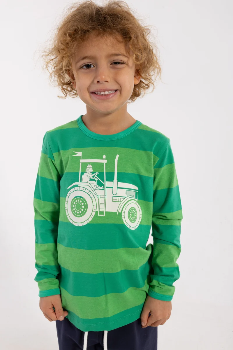 Danenorthpole Tee Green Stripe TRAKTHOR