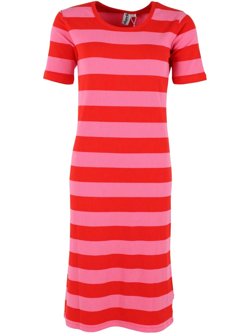 Danicon Ribbing Dress Summer Red/Bright Pink