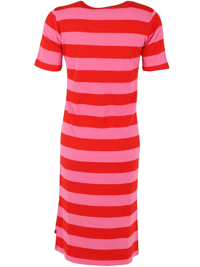 Danicon Ribbing Dress Summer Red/Bright Pink