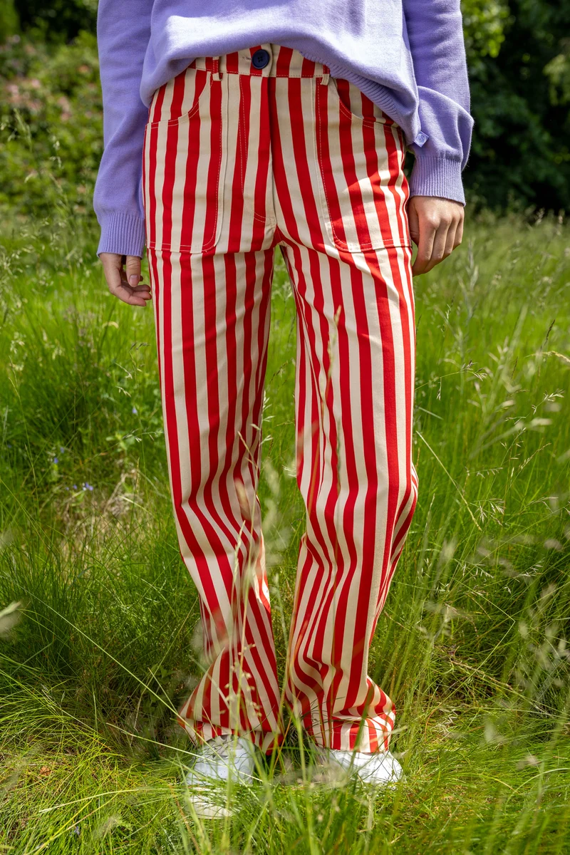 Danedaisy Stretch Canvas Pants Summer Red/Chalk