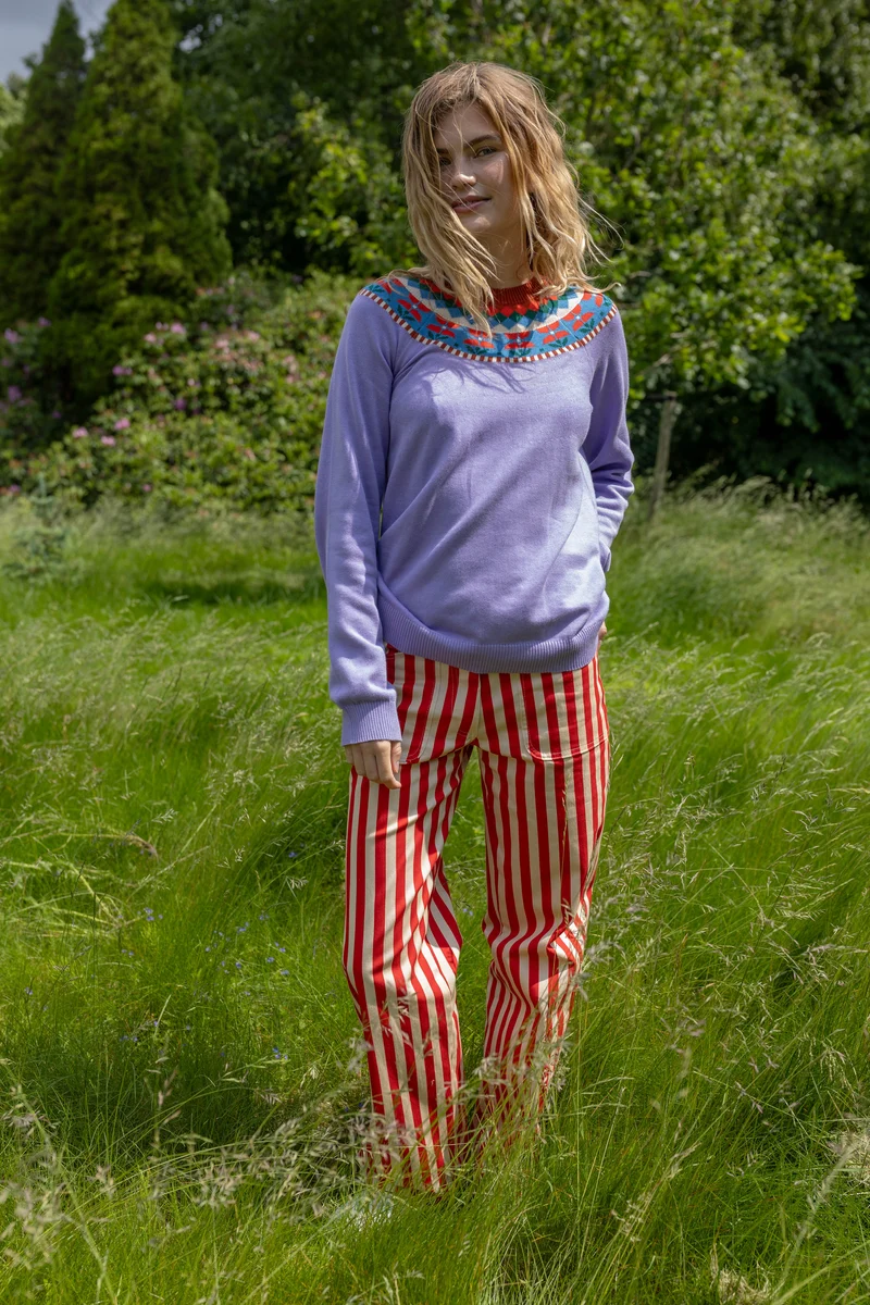 Danedaisy Stretch Canvas Pants Summer Red/Chalk
