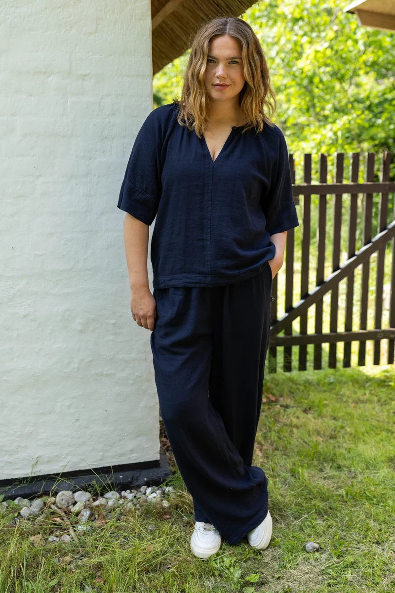 Danebreeze Modal Linnen Pants Dark Navy
