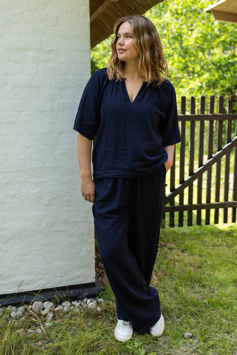 Danebreeze Modal Linnen Pants Dark Navy