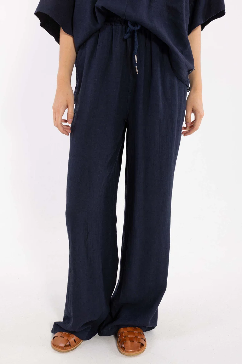Danebreeze Modal Linnen Pants Dark Navy