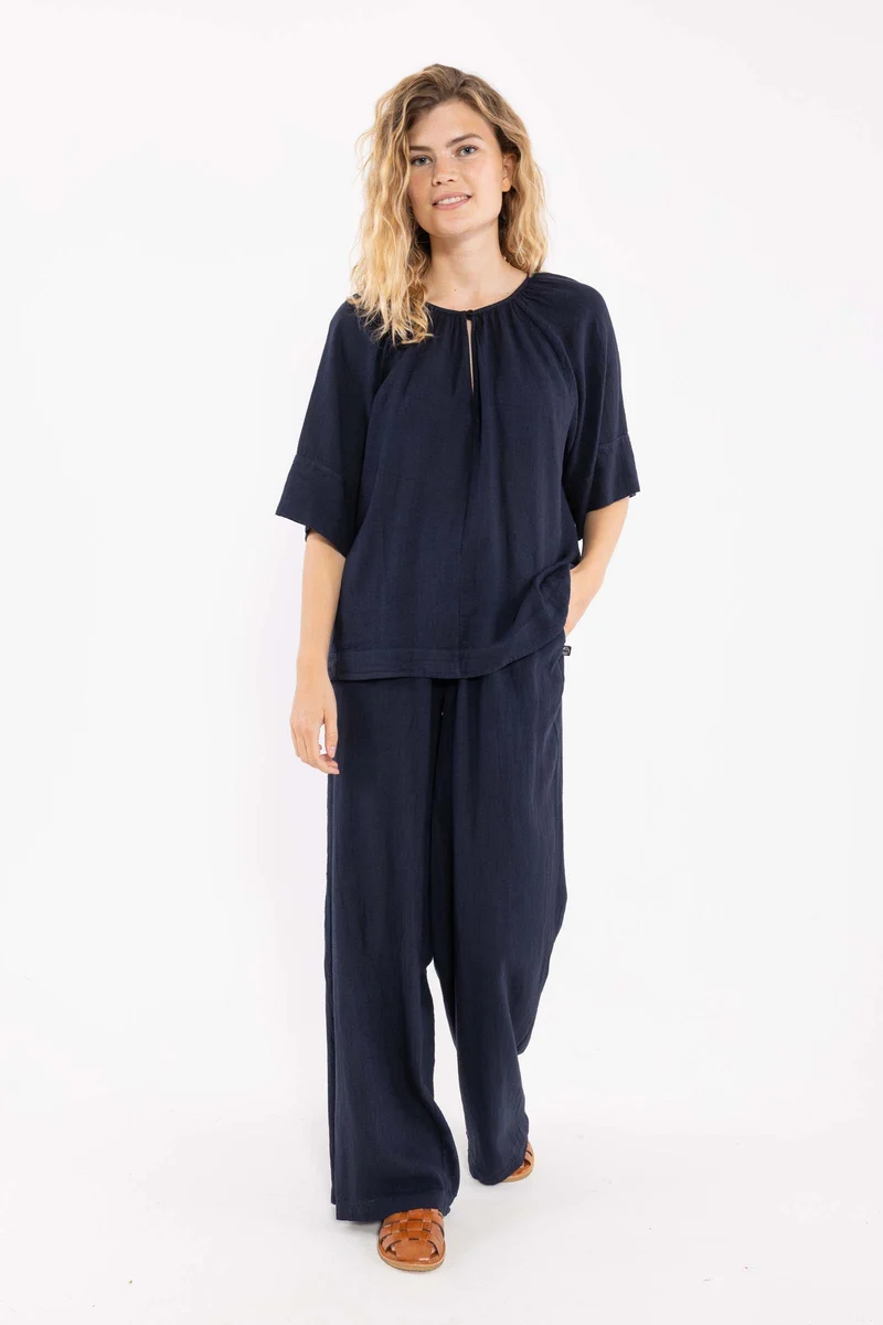 Danebreeze Modal Linnen Pants Dark Navy