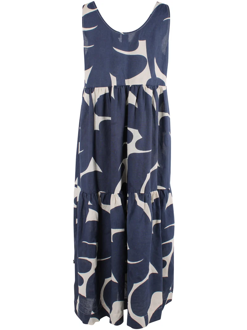Danair Modal Linnen Dress Dark Navy/Chalk TROPS