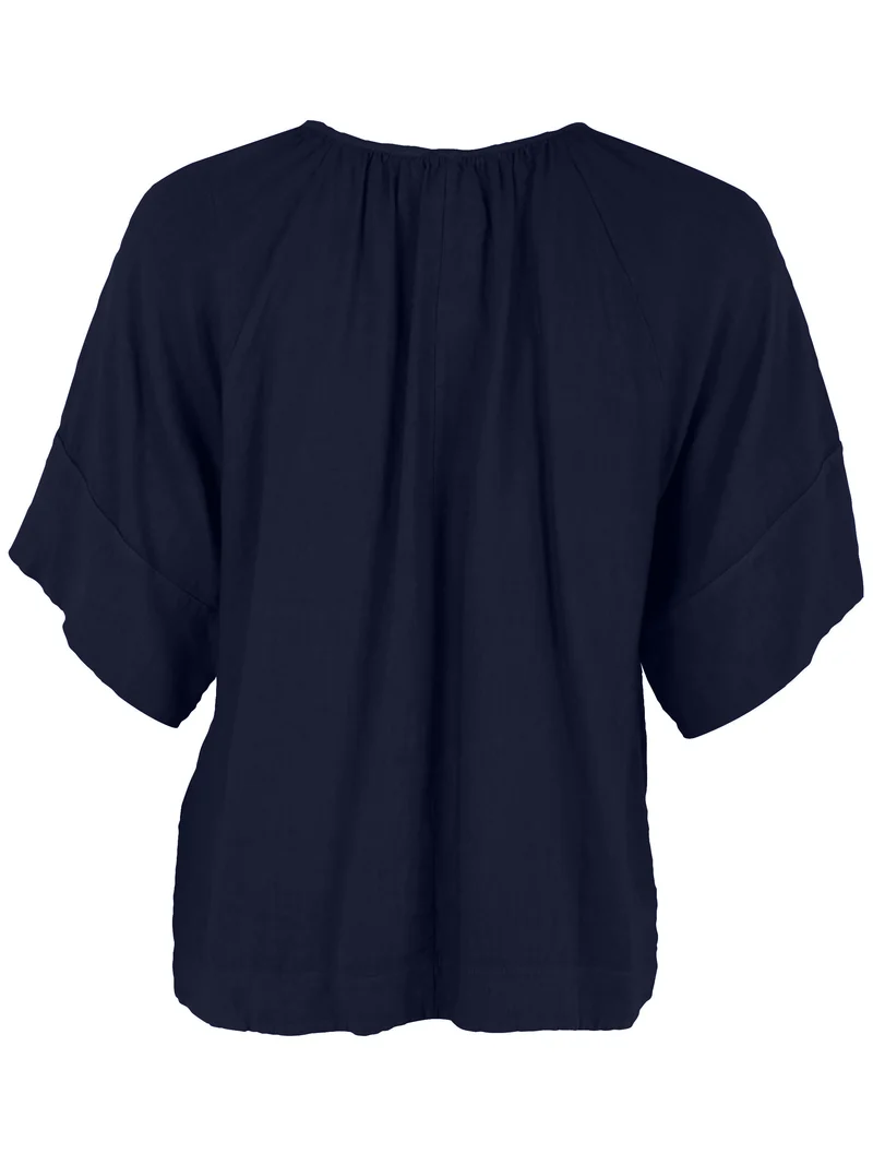 Daneshade Modal Linnen Top Dark Navy