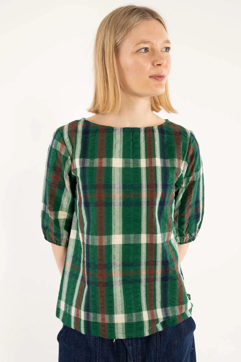 Danecremant Seersucker Shirt Dk Pine CHECK