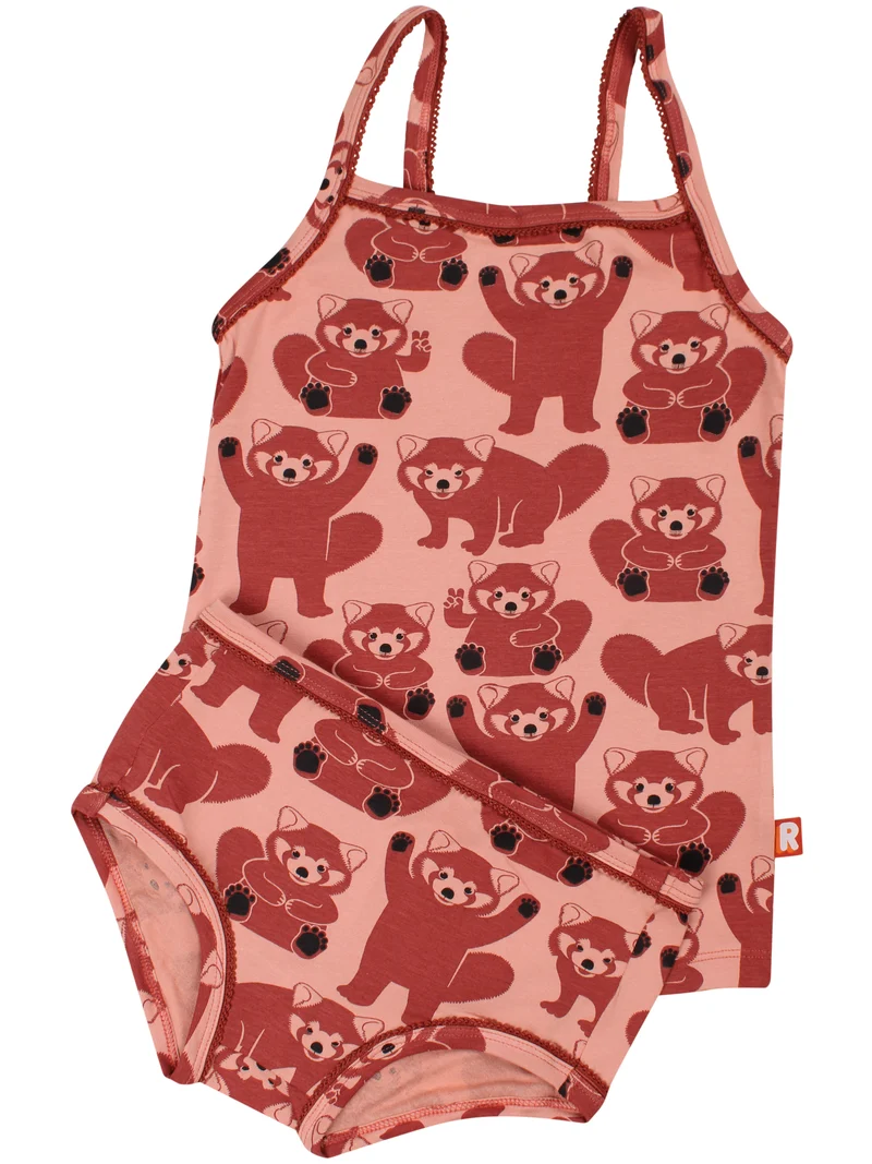 Dyrnest Undie AOP Set Light Clay MULTIROED PANDA