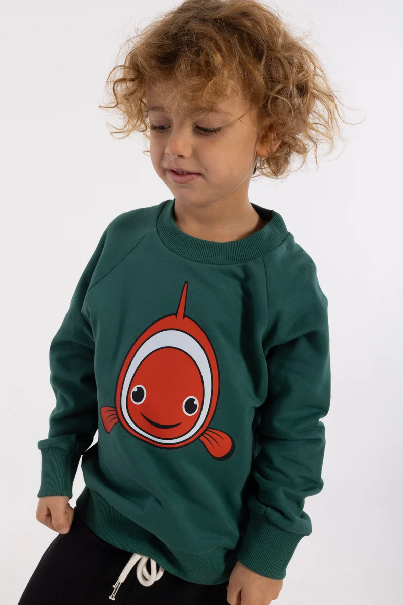 Dyrbellow Sweat Dark Green KLOVNFISK