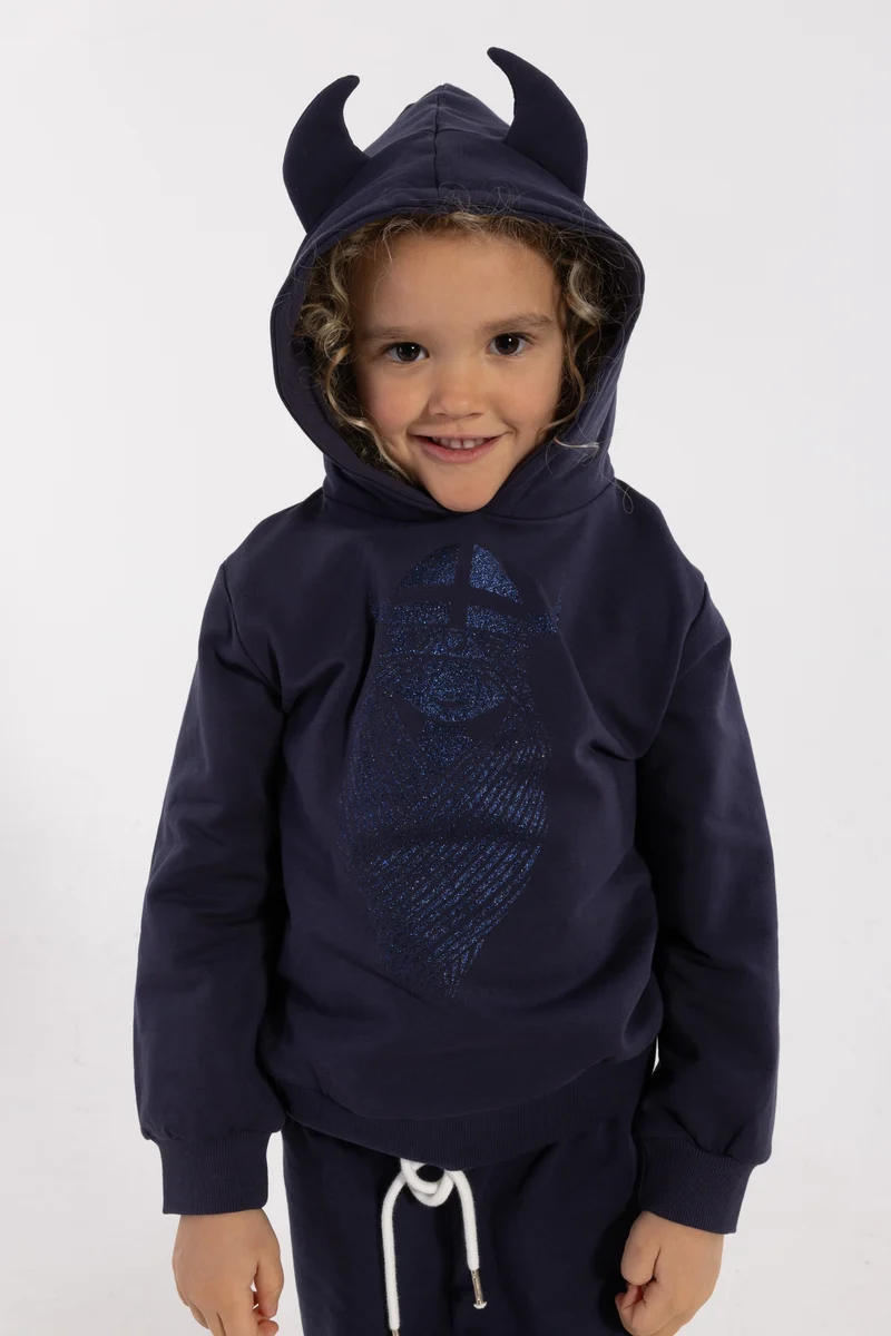 Danewarrior Hoodie Dark Navy FREJA (Glitter)