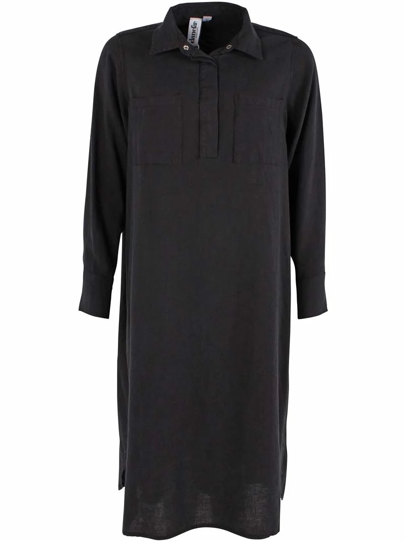 Danefolk Heavy Linnen Dress Black