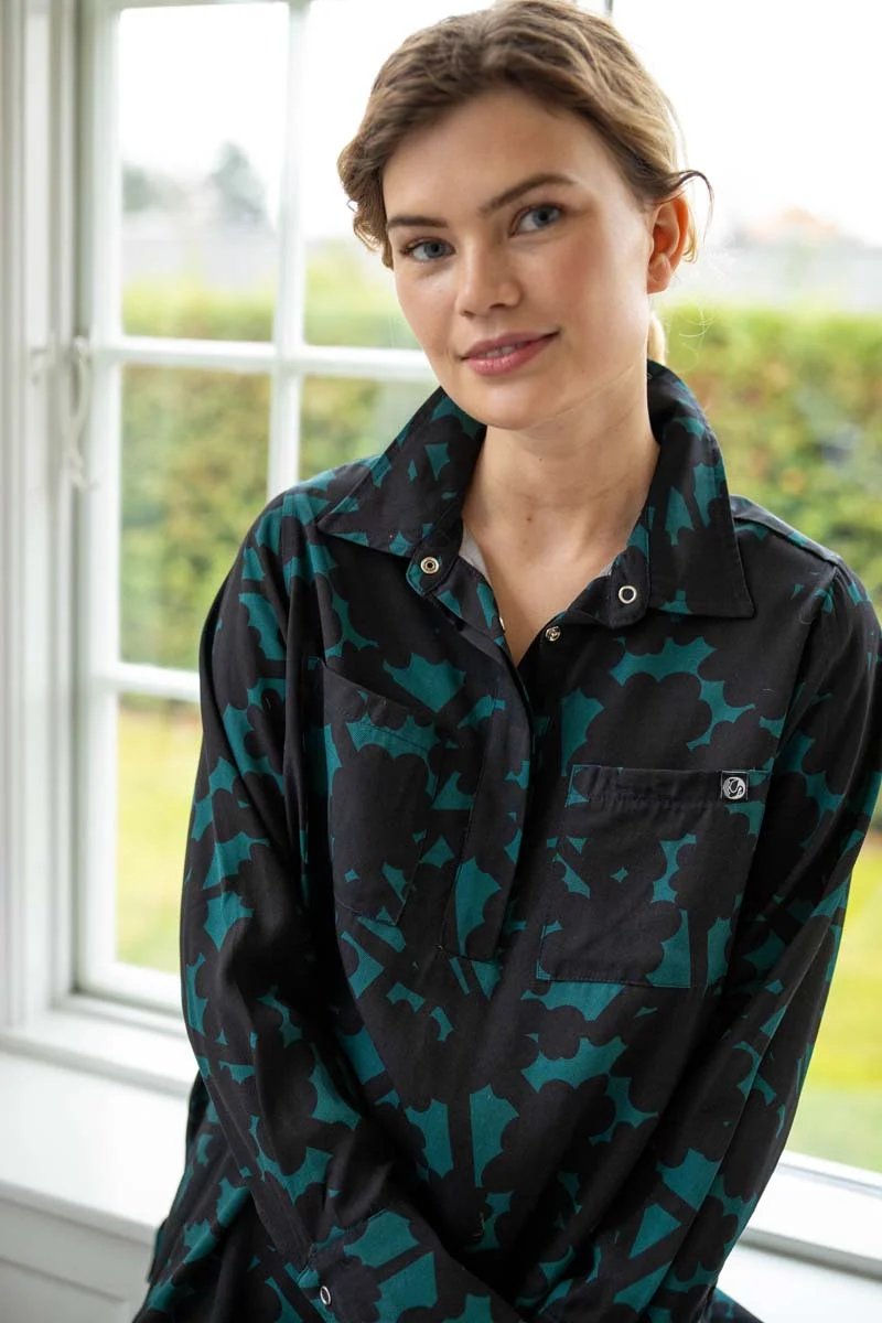 Danepeople Sateen Twill Shirt Dk Slate BRAMBLE