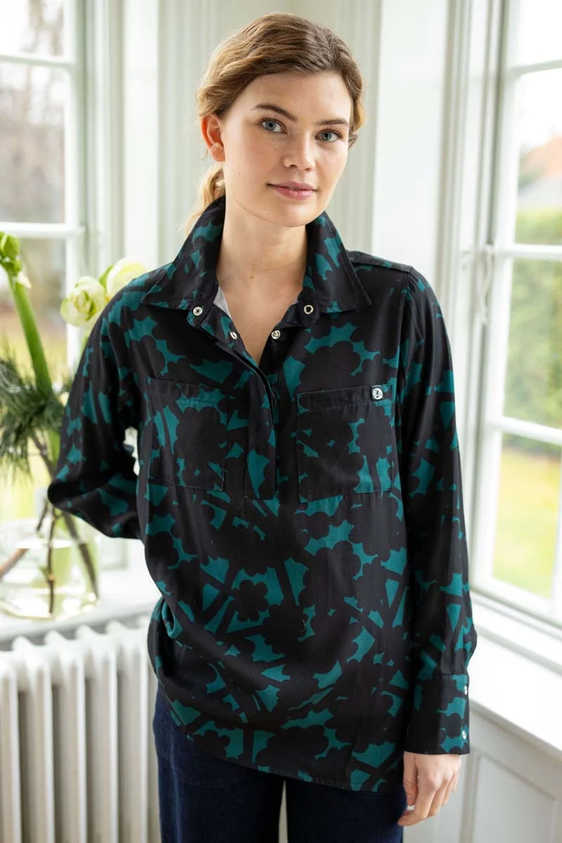 Danepeople Sateen Twill Shirt Dk Slate BRAMBLE