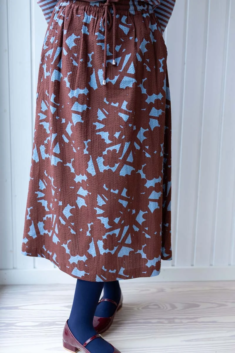 Danespresso Seersucker Skirt Lt Blue BRAMBLE