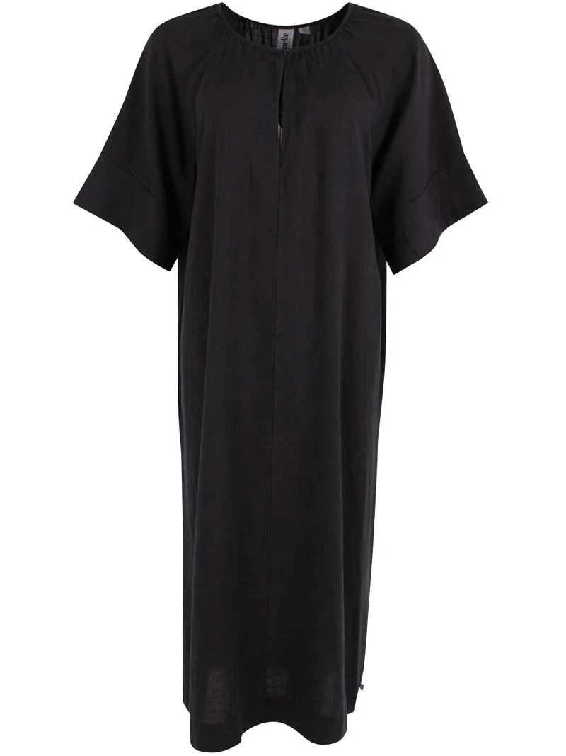 Danehostess Heavy Linnen Dress Black